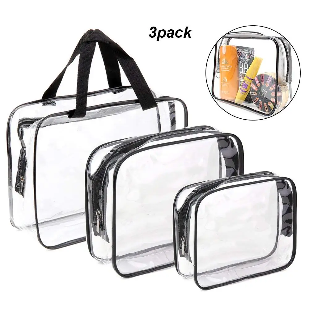 Buy 3 Pcs Clear Travel Toiletry Bag TSA Approved Toiletry Bag with ...