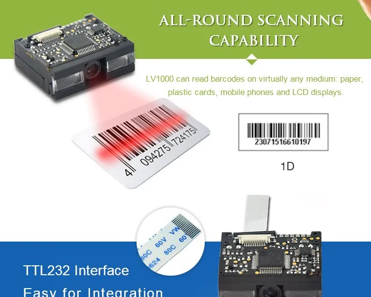 Arduino Oem Barcode Reader Module Laser Ccd Barcode Scanner Smallest ...