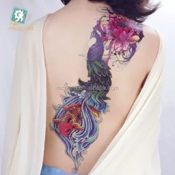 Ac 001beauty Big Full Arm Back Temporary Body Tattoo Stickers For Women Peacock Flower Fish Tattoo Designs Buy Peacock Tattoofull Body