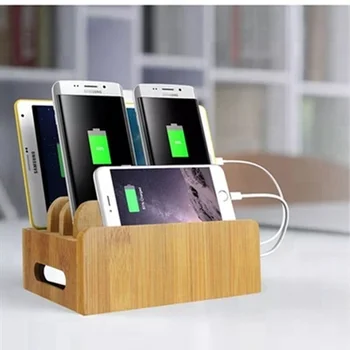 New Multi Device Phone Stand Dock Desk Organizer Docking Station New Multi Device Phone Stand Dock Desk Organizer Docking Station Bamboo Wood Charging