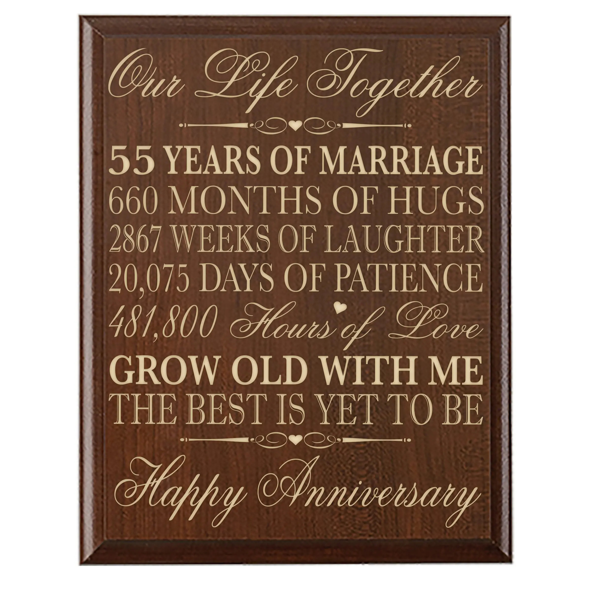 Buy 55th Wedding Anniversary Wall Plaque Gifts for Couple, 55th