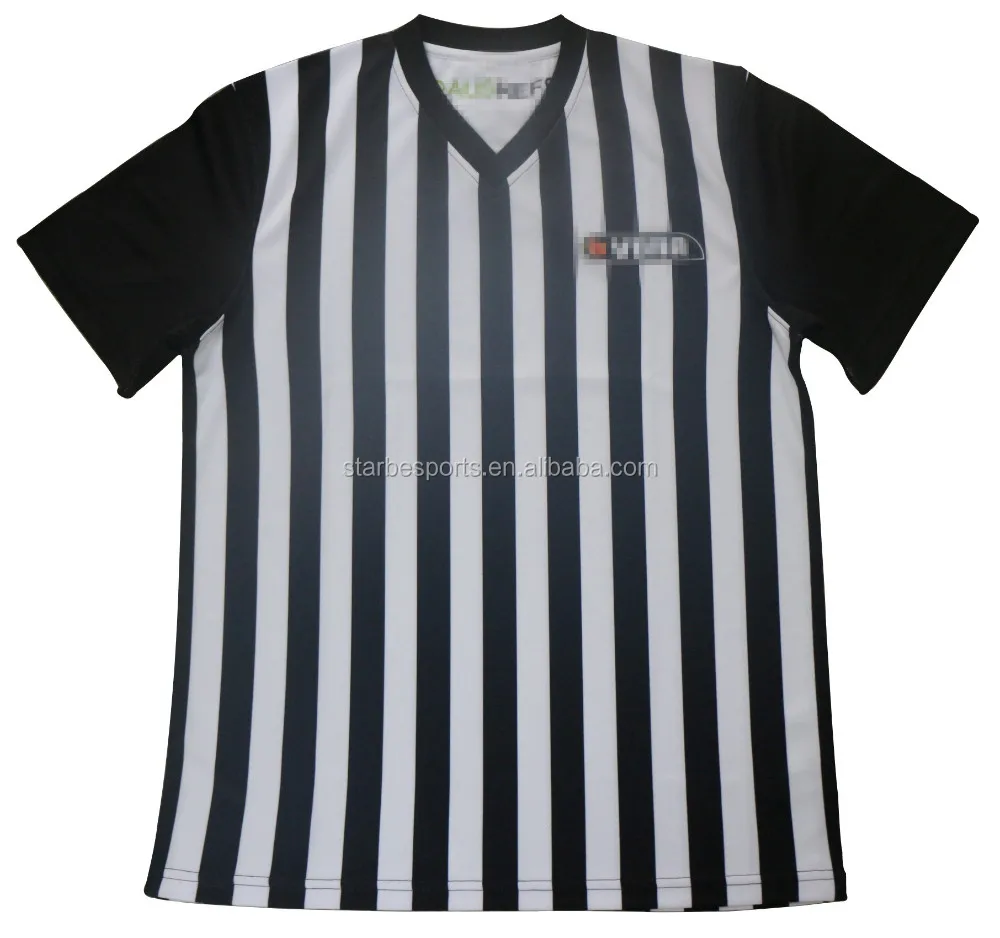 New Sublimated Black And White Stripe Basketball Referee Shirt Buy