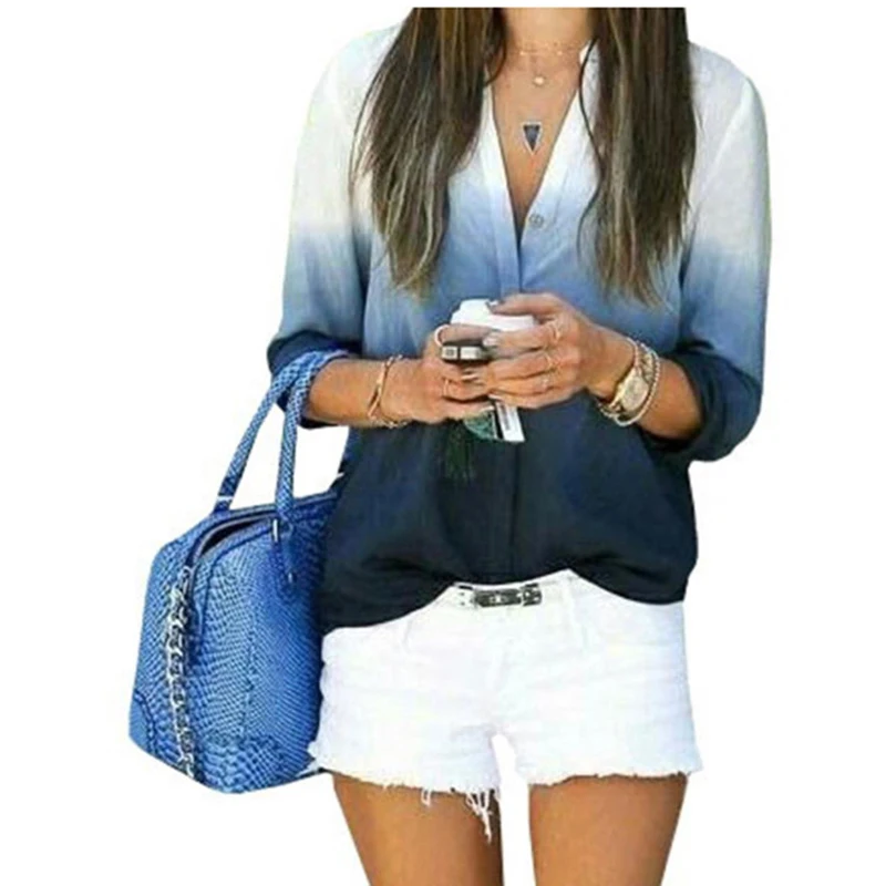 Compra Blusas de cuello v para las mujeres online al por