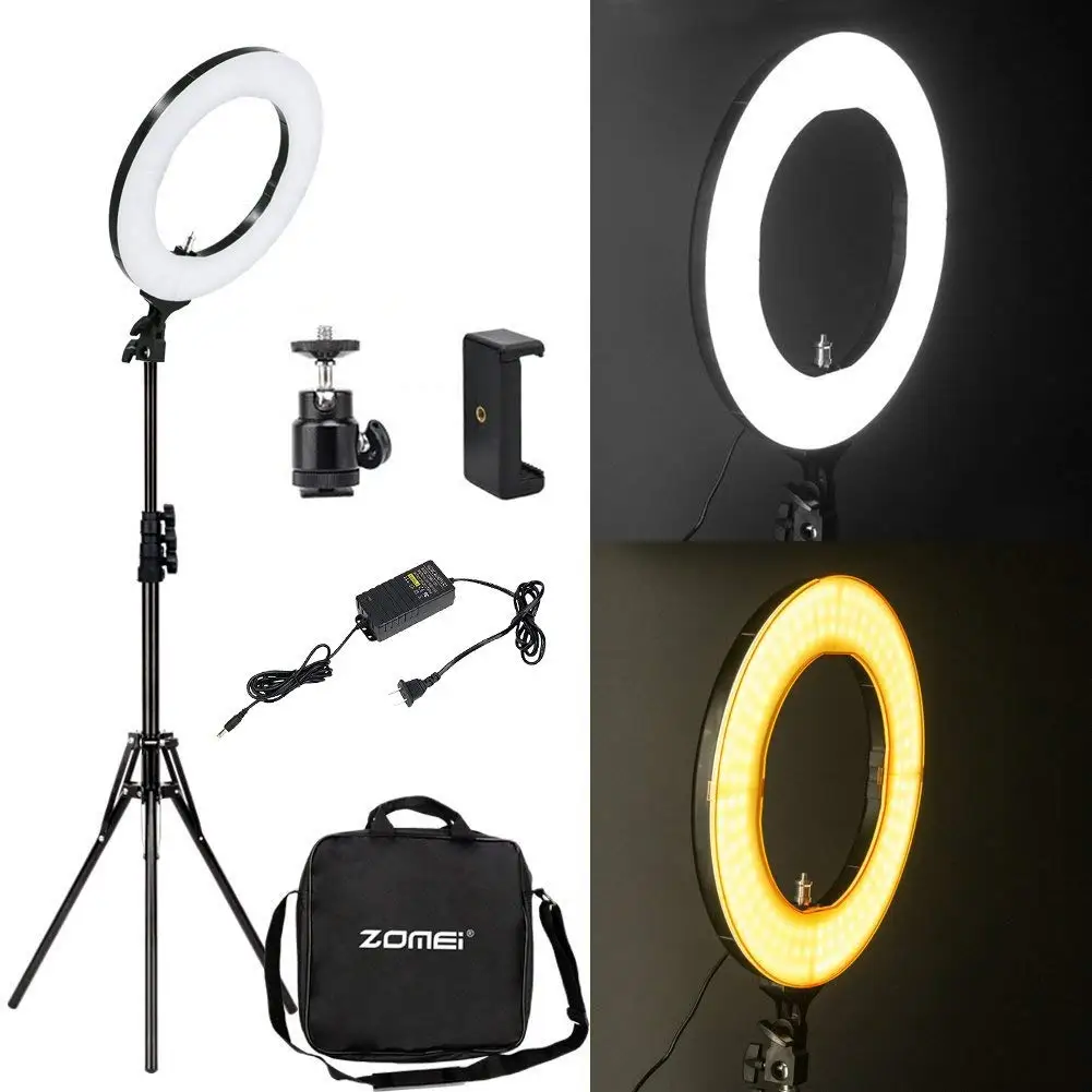 ZoMei 14 inch Dimmable Fluorescent Camera Cellphone Ring Light with Stand for Portrait YouTube Video Shooting