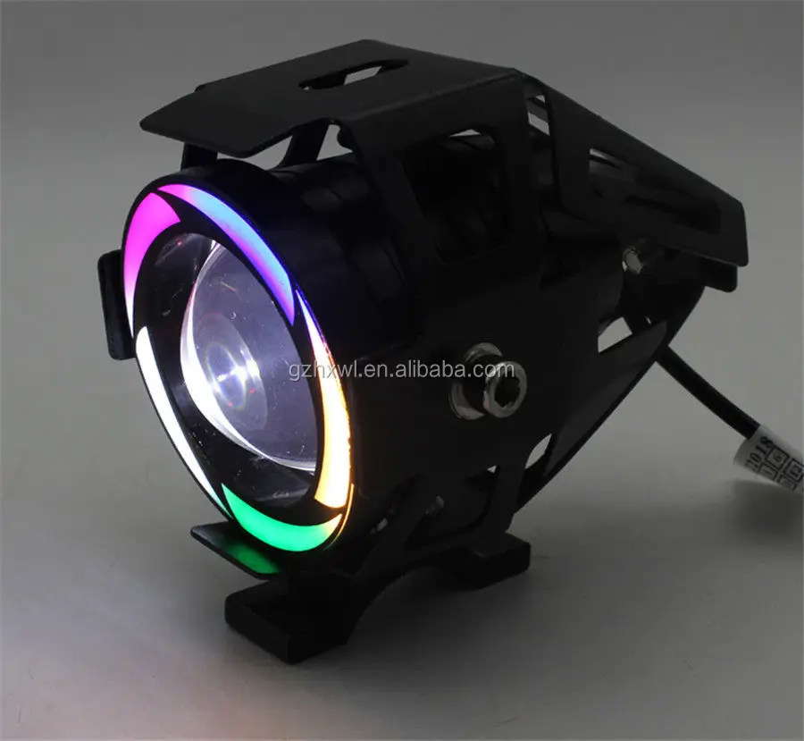 U7 Motorcycle led lighting system Led Projector Light Colourful Spotlights Devil Eyes 12V 3200LM 6500K 10W Led Work Light