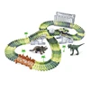 144 PCS Twisted race track with electric toy car plastic Dinosaur toys