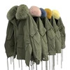2019 New Arrival Women's Natural Rex Rabbit Fur Line Coat Parka Jacket with Fox Fur Collar Ladies Winter Real Fur Parka Women