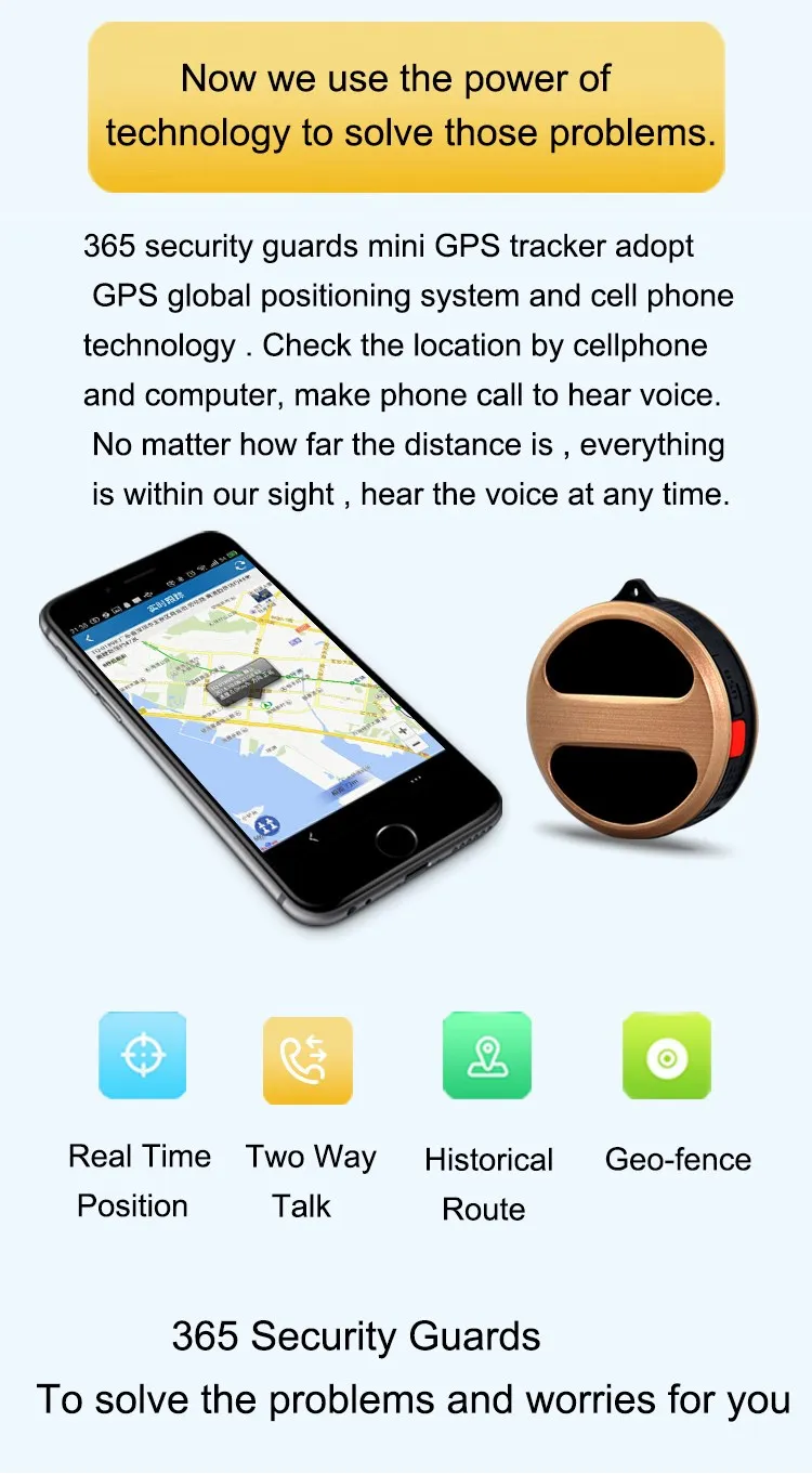 Micro Gps Transmitter Tracker Best Gps Tracker With Android / Ios App,Sos Panic Button,Long
