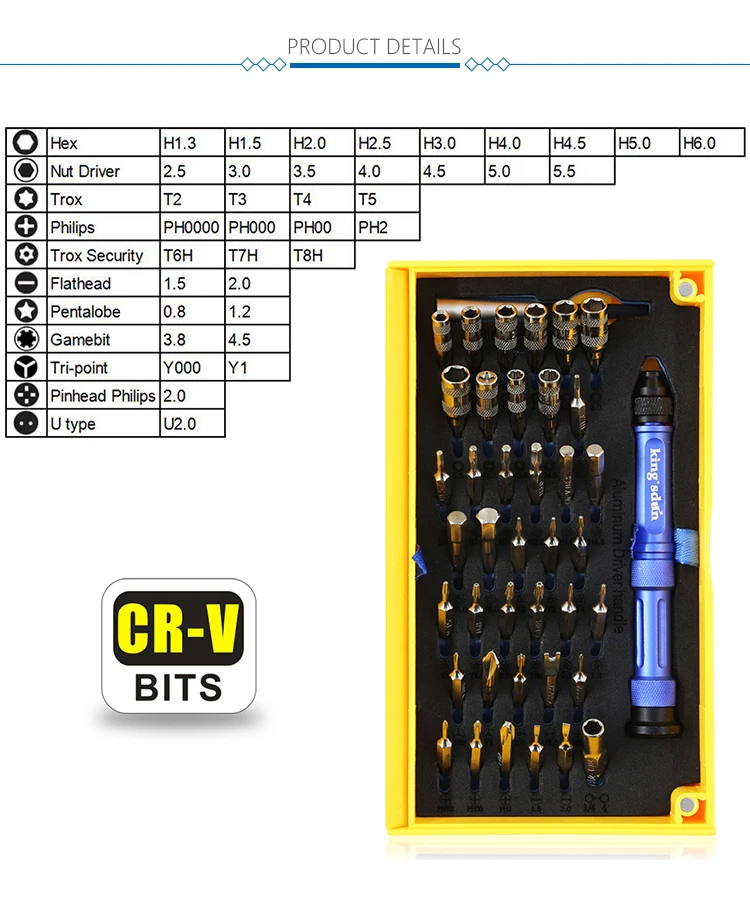 63pcs Multifunction Electronic Repair Tools Kit set For cell phone Computer Laptop Watch Camera