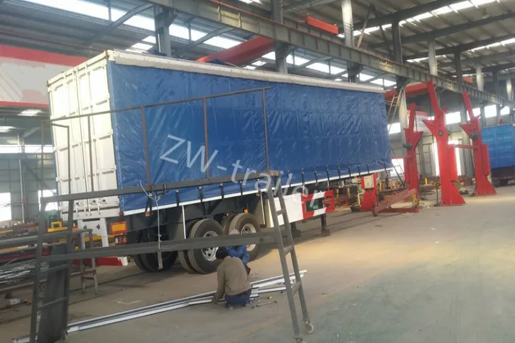 Tri-axle Curtain Side Open Container Semi Trailer/Curtain-Sider Semi Trailer/ Side Curtain Semi-trailer on Sale