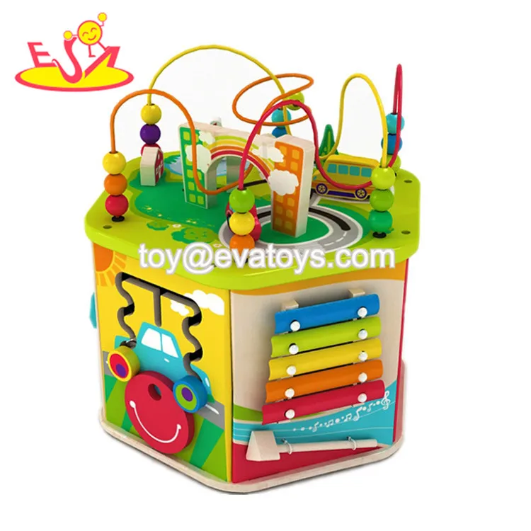 Wholesale Children Multi Function Wooden Activity Cube Toy For Sale