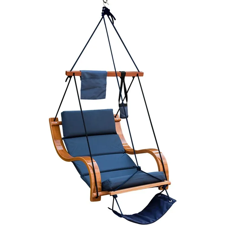 Patio Garden Outdoor Deluxe Hanging Hammock Lounger Chair With Cup