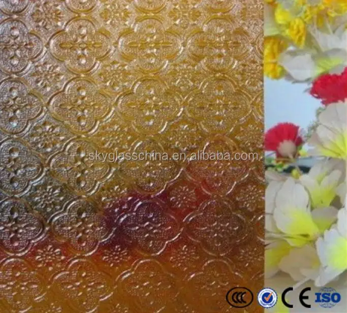 
5mm bronze and clear Nashiji,Malu Patterned art Glass for decoration 
