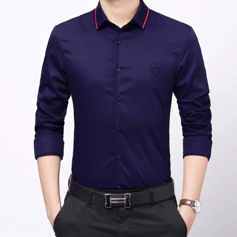 mens embroidered dress shirts