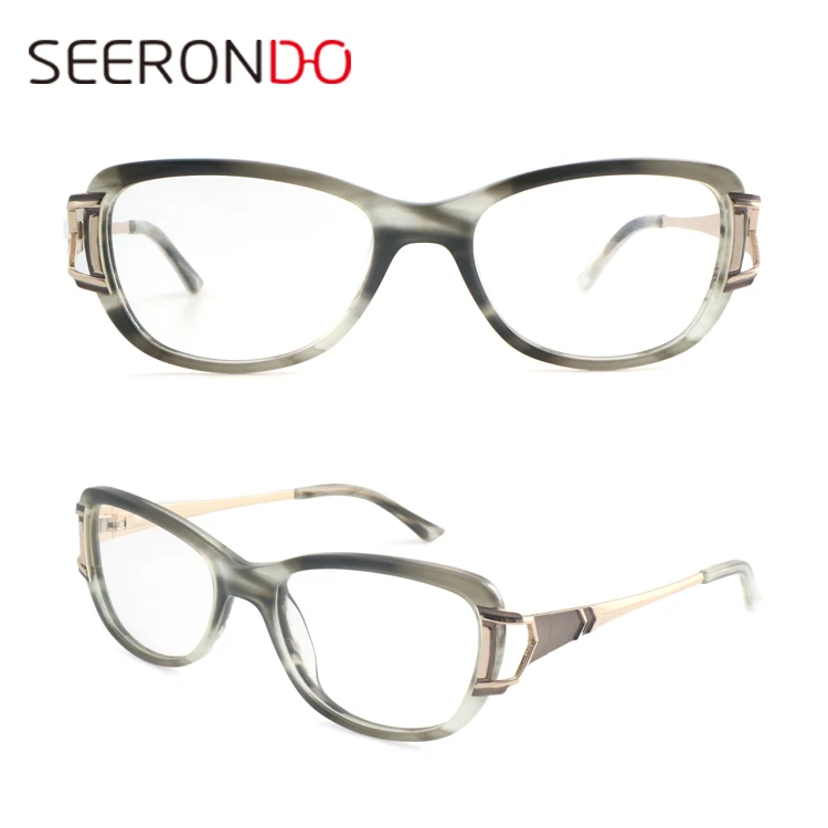 Wholesale Changeable Color Metal Temple Eyeglasses Frames With Unique