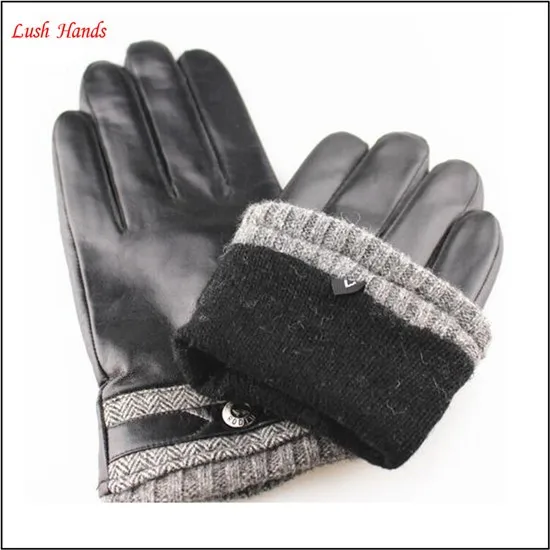 New Style Genuine Sheepskin men's Winter Warm Leather Gloves
