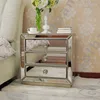 3 drawers bedroom antique venetian mirrored bedside table