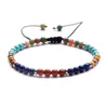 4mm Natural Stone Braided Bracelet Delicate Stainless Steel Spacer Bracelet Bohemian Style Bracelet