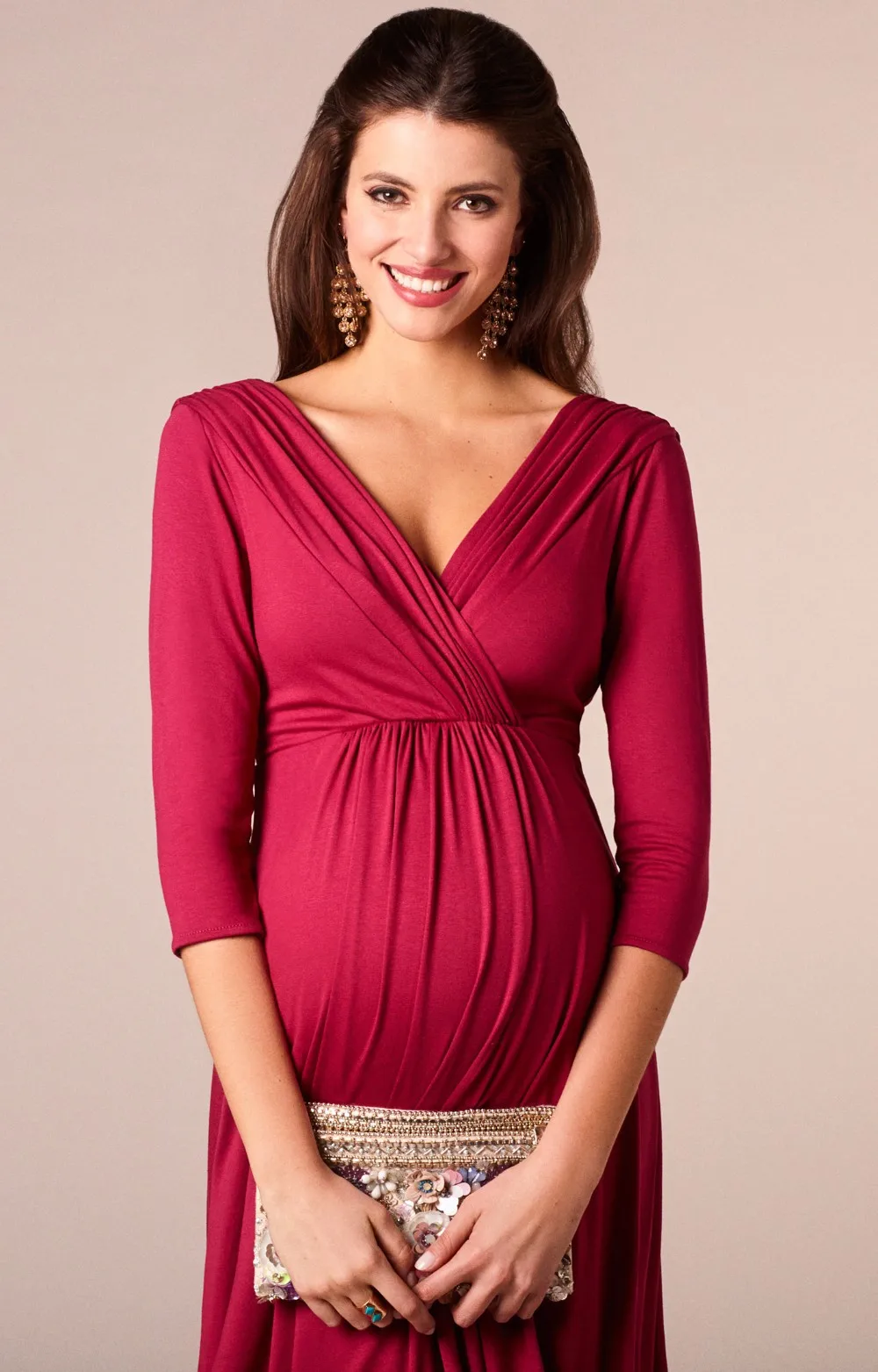 Pregnant Dress Womens Fashion Deep V-neck Maternity Dress Elegant Party