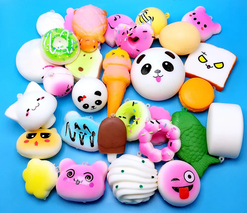 Custom Wholesale Squishy Toys Pack 30pcs Set Slow Rising Kawaii Food ...