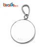 Beadsnice Pendant Blanks Bezel with Bail Solid Sterling Silver Bezel Cabochon Setting Base ID27603
