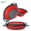 Food Grade Silicone Collapsible Vegetable Strainer Folding Kitchen Colander Set