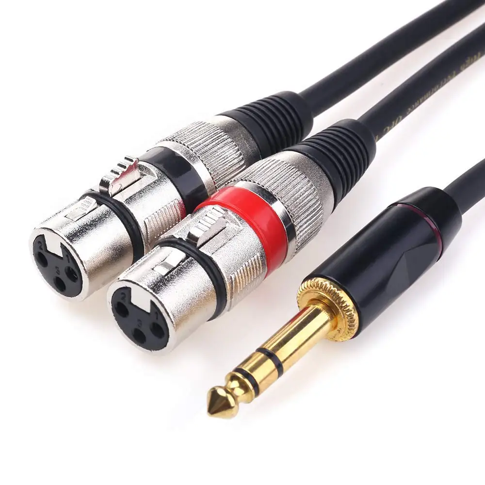 Tisino 1 4 Inch Ts To Xlr Male Adapter Quarter Inch 6 35mm Mono Plug To Male Xlr Unbalanced Converter Audio Connectors 2 Pack