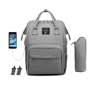 Lequeen Usb Fashion Maternity Ny Handbag Large Capacity Baby Bag Travel Backpack Designer Nursing Diaper Original Charging