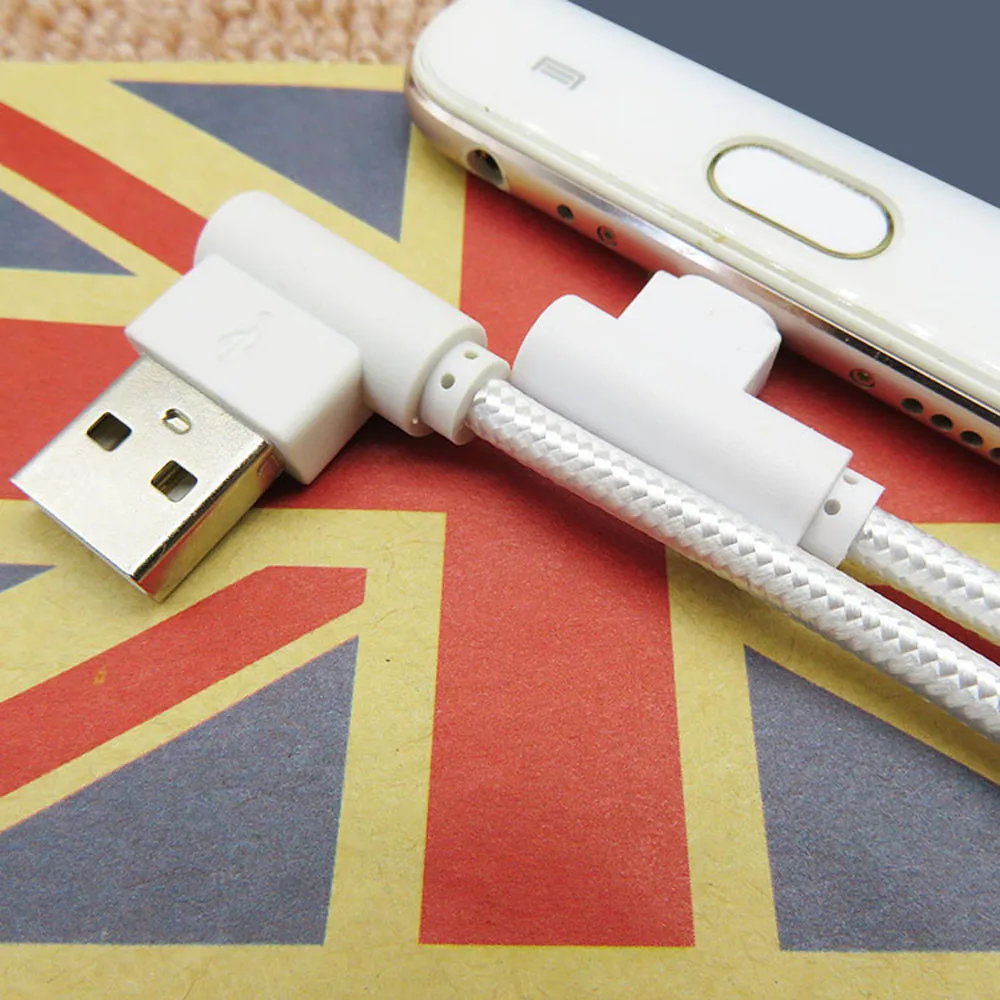 2M Nylon Braided Micro USB 90 Degree Right Angle 2A Fast Data usb Cable Sync Universal charging for for Samsung Galaxy S8 S9 S7 - ANKUX.COM