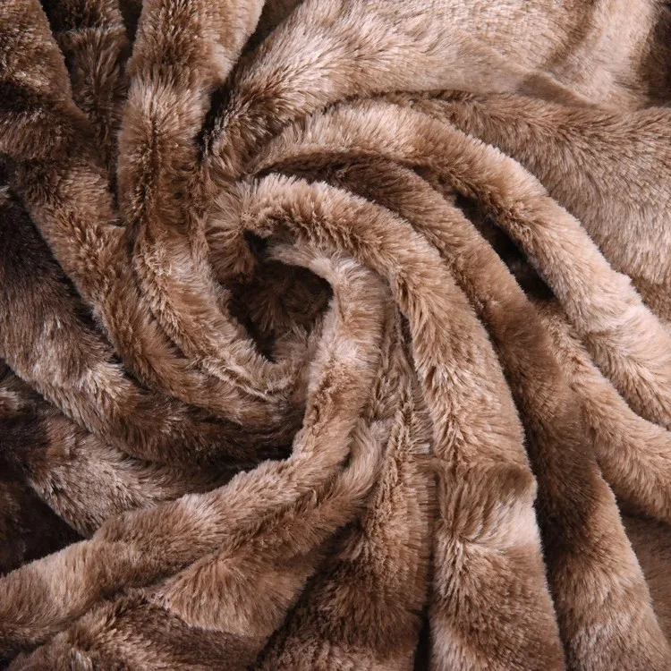 Reasonable Price Polyester Brush And Print Long Pile Fake Fur Fabric Pv