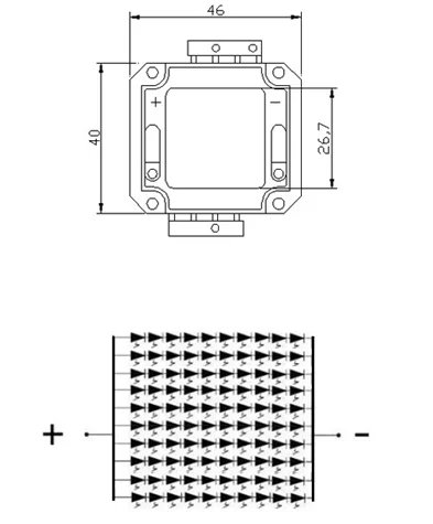 100W dimension