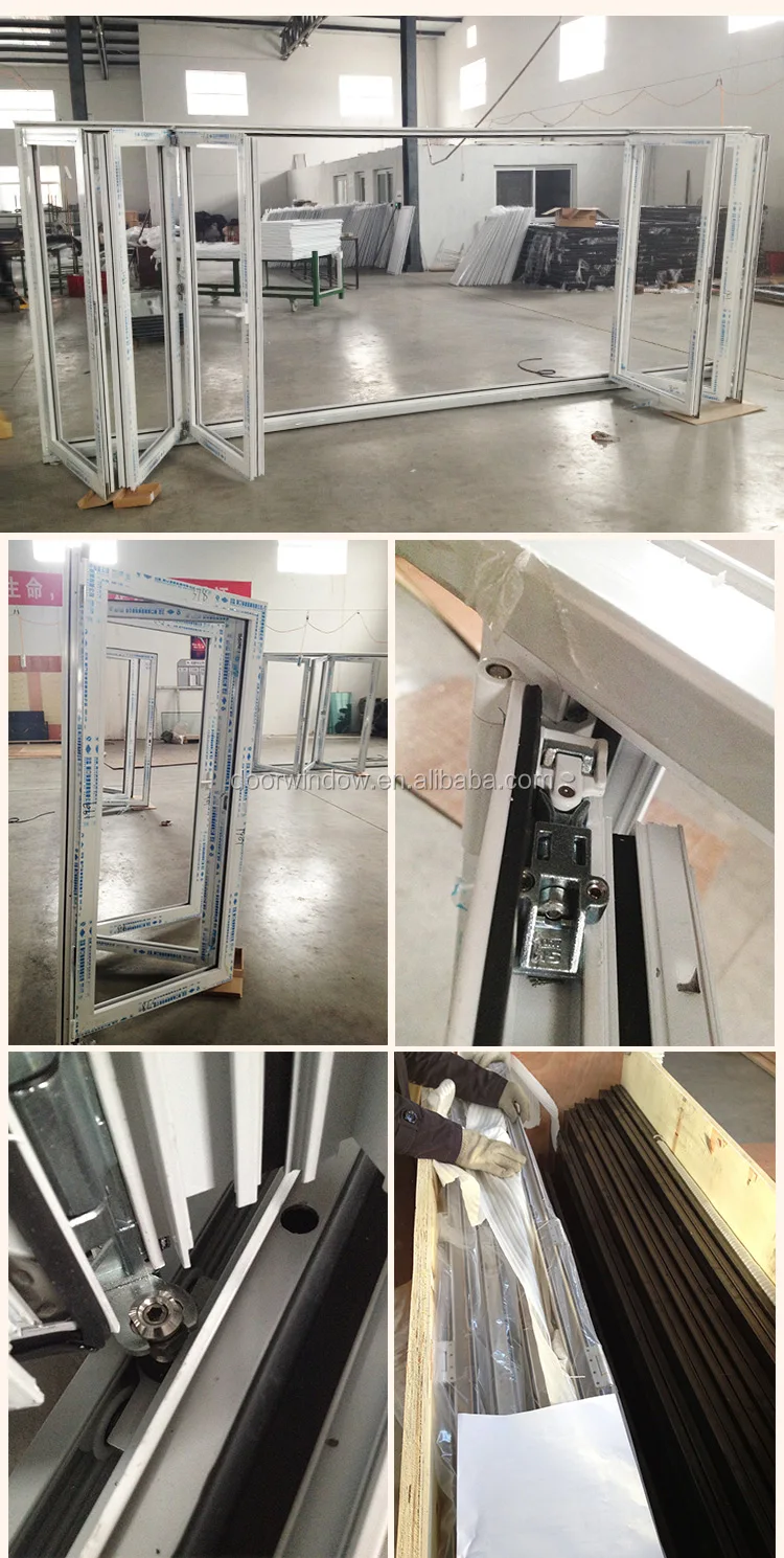 Korea hardware thermal break aluminium ykk folding door Aluminium frame sliding glass folding accordion windows