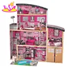 New style 30 furniture pieces children wooden giant doll house for pretend play W06A222