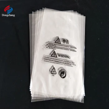 Clear Ldpe Poly Bag With Suffocation Warning Printed And Air Holes ...