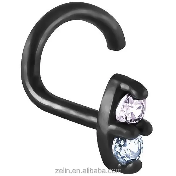 2mm Black Diamond Nose Stud | Alluring Body