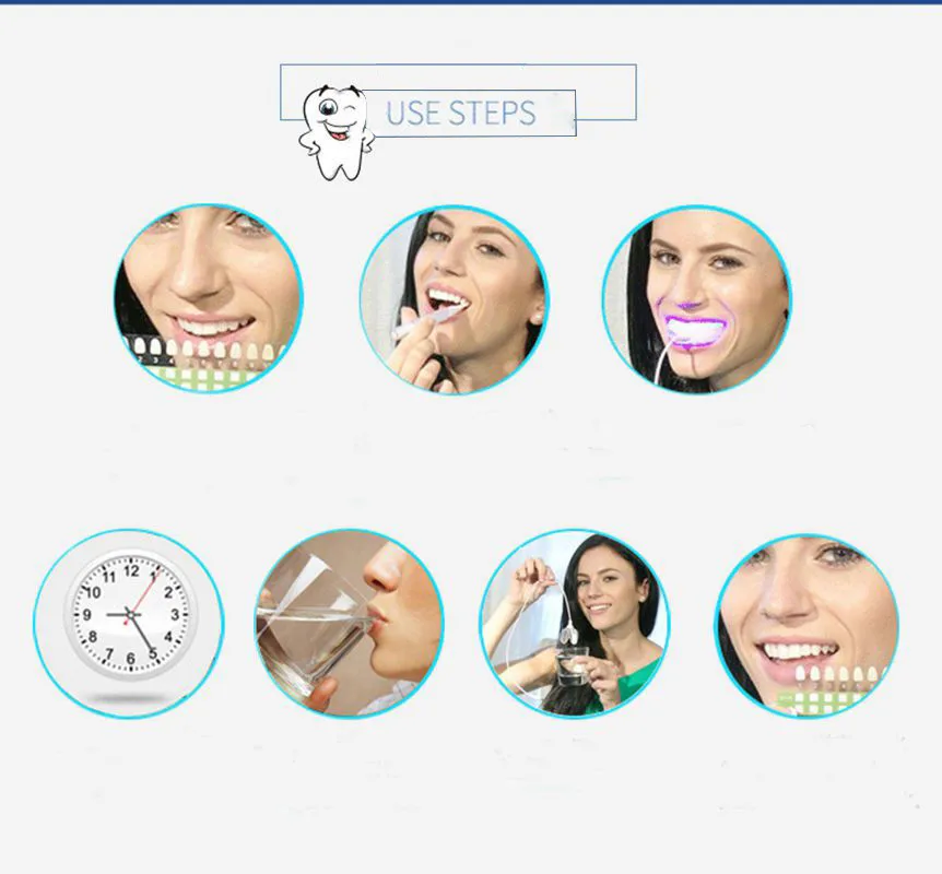 16 Led Blue Cold Teeth Whitening Light With Mouth Tray 3 Plug Oral Dental Equipment Teeth White