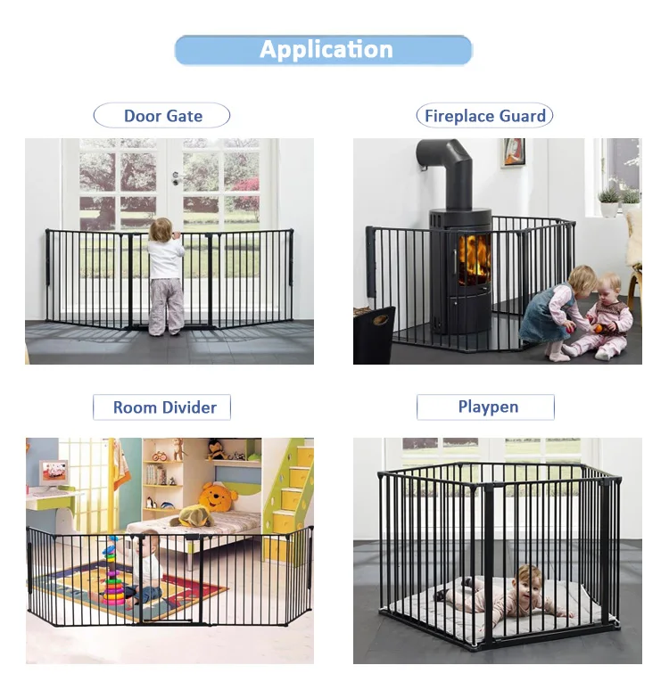 Baby Fire Guard Toddler Safety Gate Kids Super Wide Play Pen View