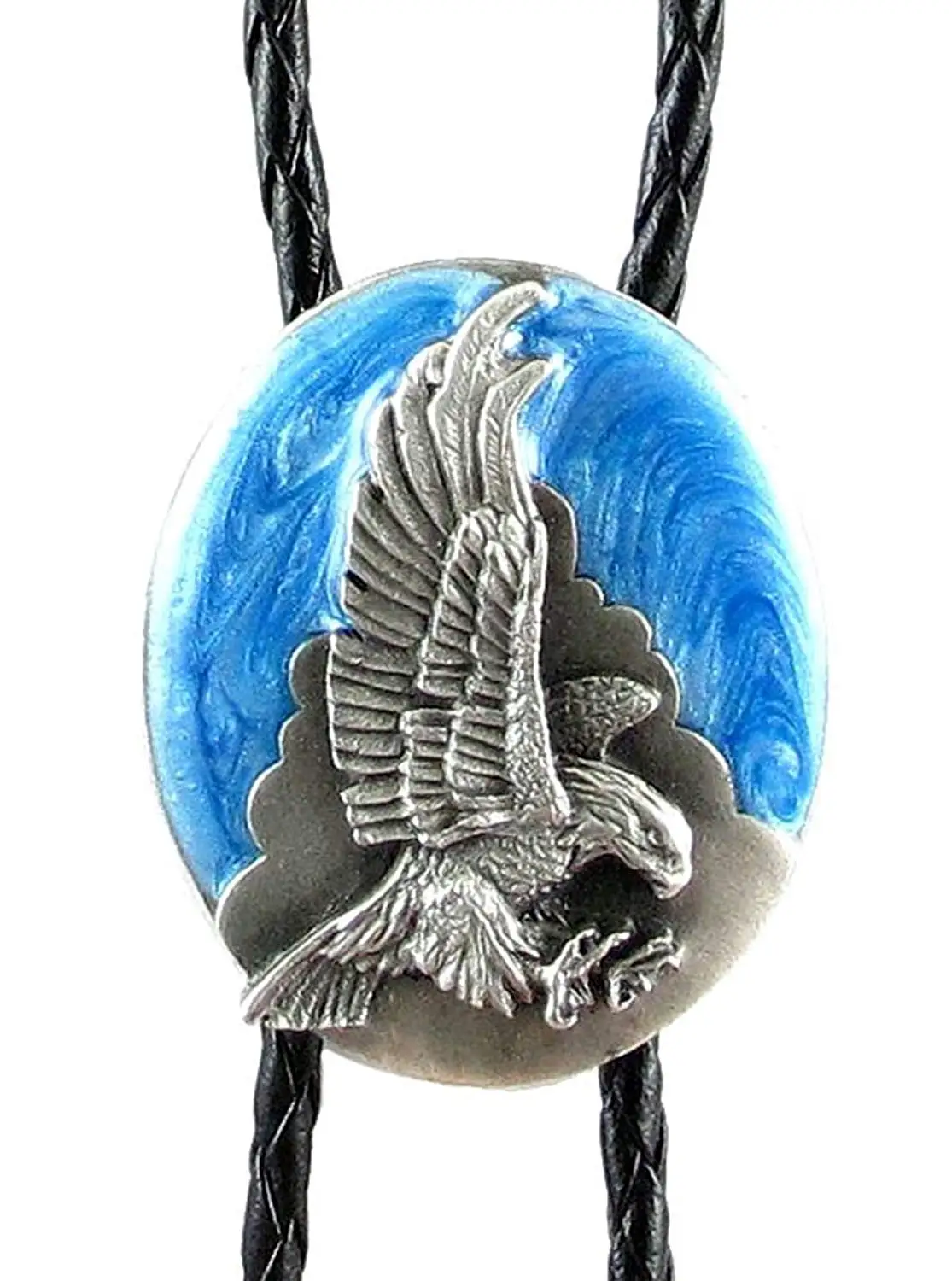 Diamond Cut Bolo Tie Indian Shield - Sculpted Pewter Bolo