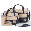 Waterproof Fabric Muti-funtional Diaper Nappy Bag Set with Five Sets Diaper bag