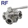 RF SS304 /SS316L Sanitary Stainless Steel Manual Full Bore T L Thread Female 3 Three Way Ball Valve Handle Type China Supplier