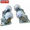 Plastic Wheel Rectangle Top Plate Fixed Swivel Caster Set, 1-Inch, White