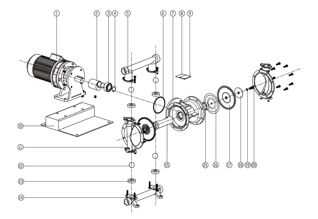 Stainless steel electric diaphragm pump for slurry transportation