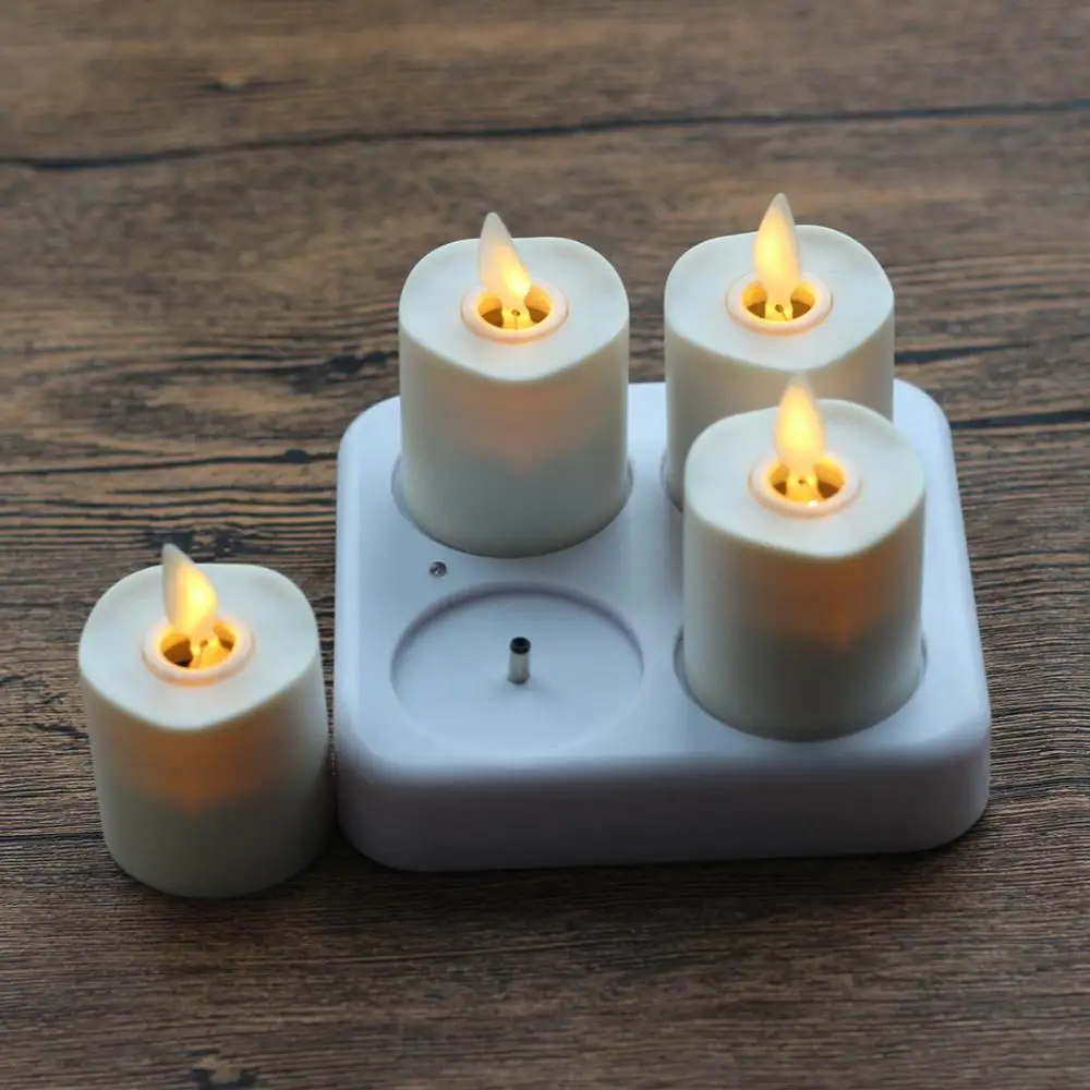 festival party Decor led tea lights with timer decorative portable rechargeable tealight candle