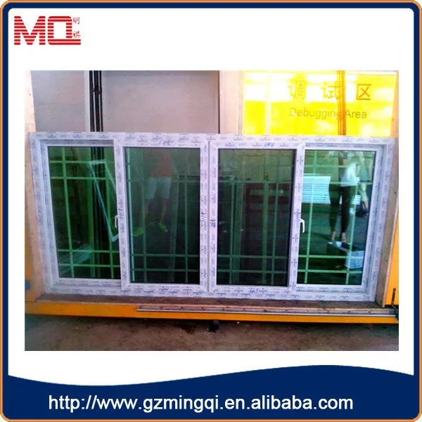 French Style Pvc Green Glass Window Tint With Screen Window Grill