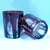 hand cutting ruby glass tumblers with polished transparent bottom
