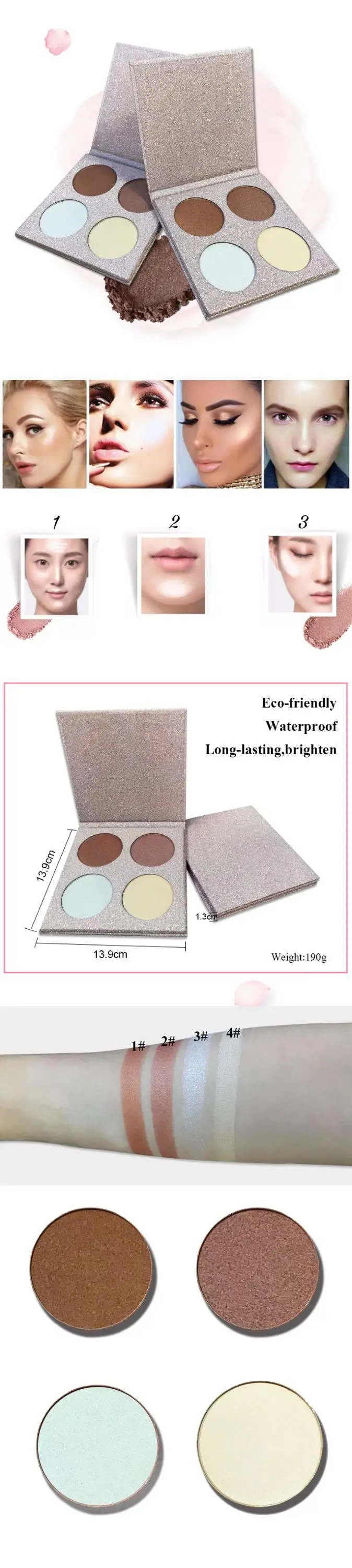Fashion high quality Vegan highlighter Powderprivate label powder with high pigment