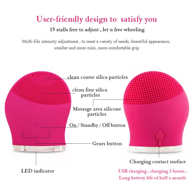 2018 New Products Washing Silicone Brushes Portable manual face brush