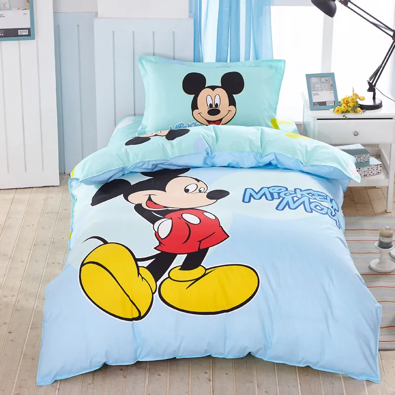 Children Cotton Bedding Set 3pcs Quilt Cover Bed Sheet Pillow Case Mickey Mouse Design Buy High Quality Minnie Mouse Bedding Sets Mickey Mouse