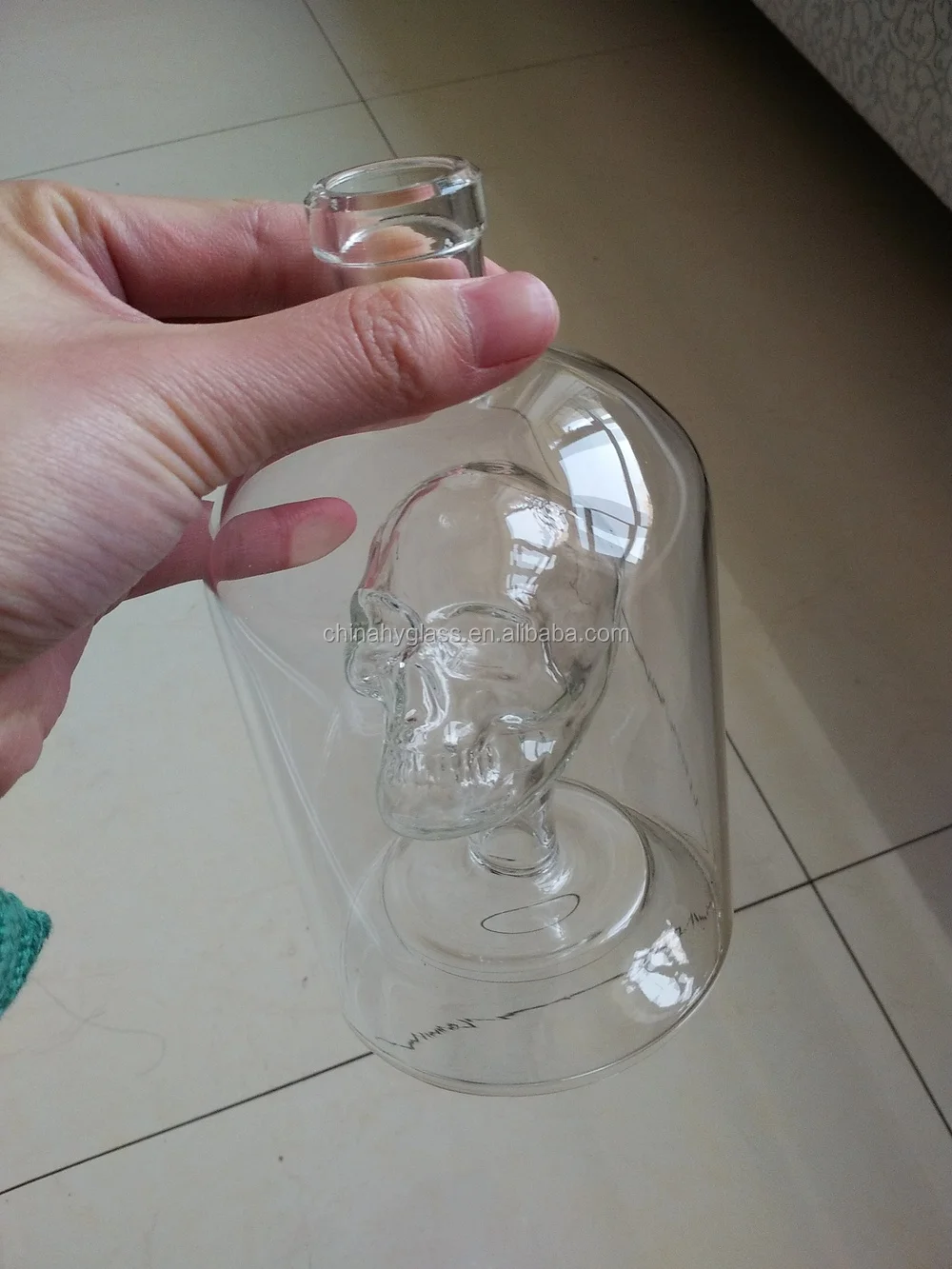 Double Wall And Single Wall Empty Glass Liquor Bottle / Liquor Gift