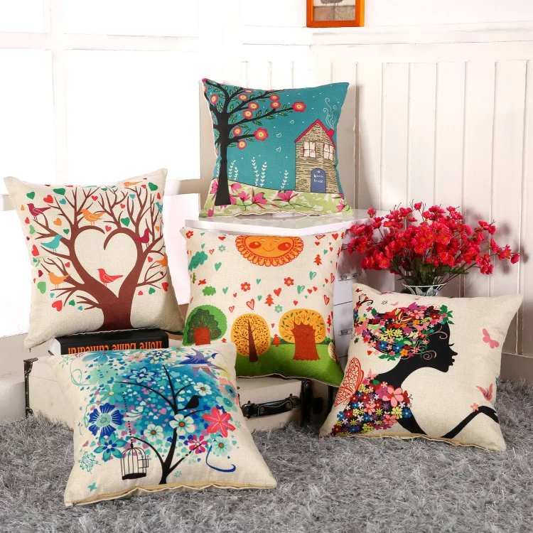 Wholesale Plain Linen Pillow Covers Decorative Home Bed Cushion